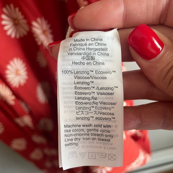 Madewell Red Dress with White Floral Design - Picture 5 of 10